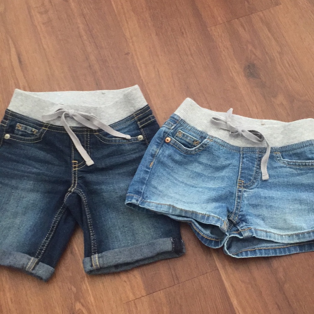2 pair of Justice denim shorts size 6 slim